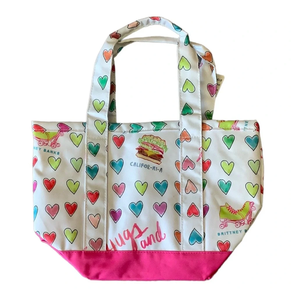 BRITTNEY BANKS Girls tote with adorable illustrations California NEW Barbie Pink